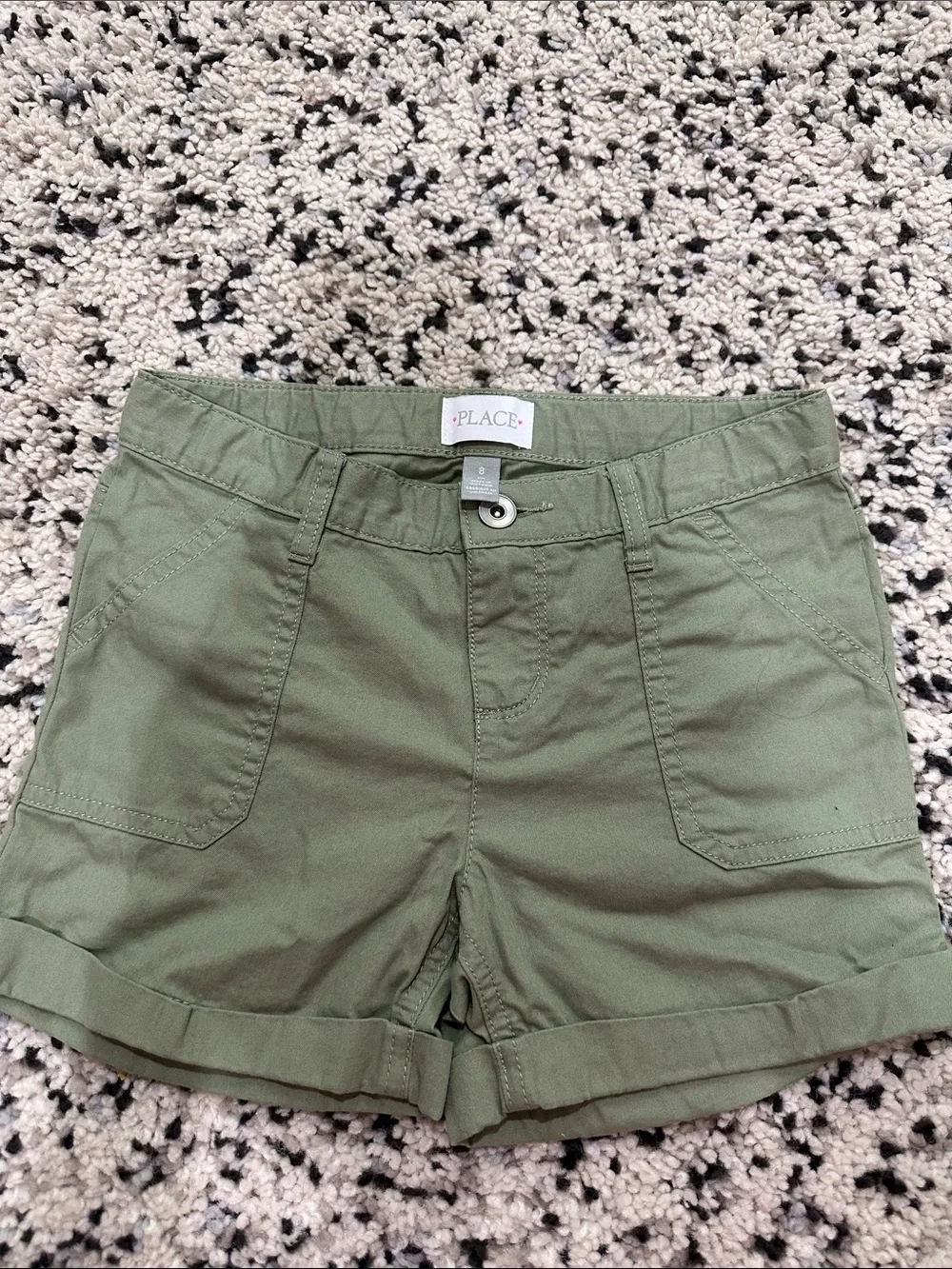 The Children's Place Olive Utility Roll-Cuff Shorts